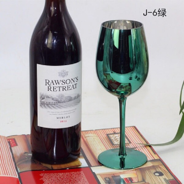 Verre en métal de placage de couleur verte créative avec un verre de champagne coupe de vin décoration de salle de mariage gobelet vert: D