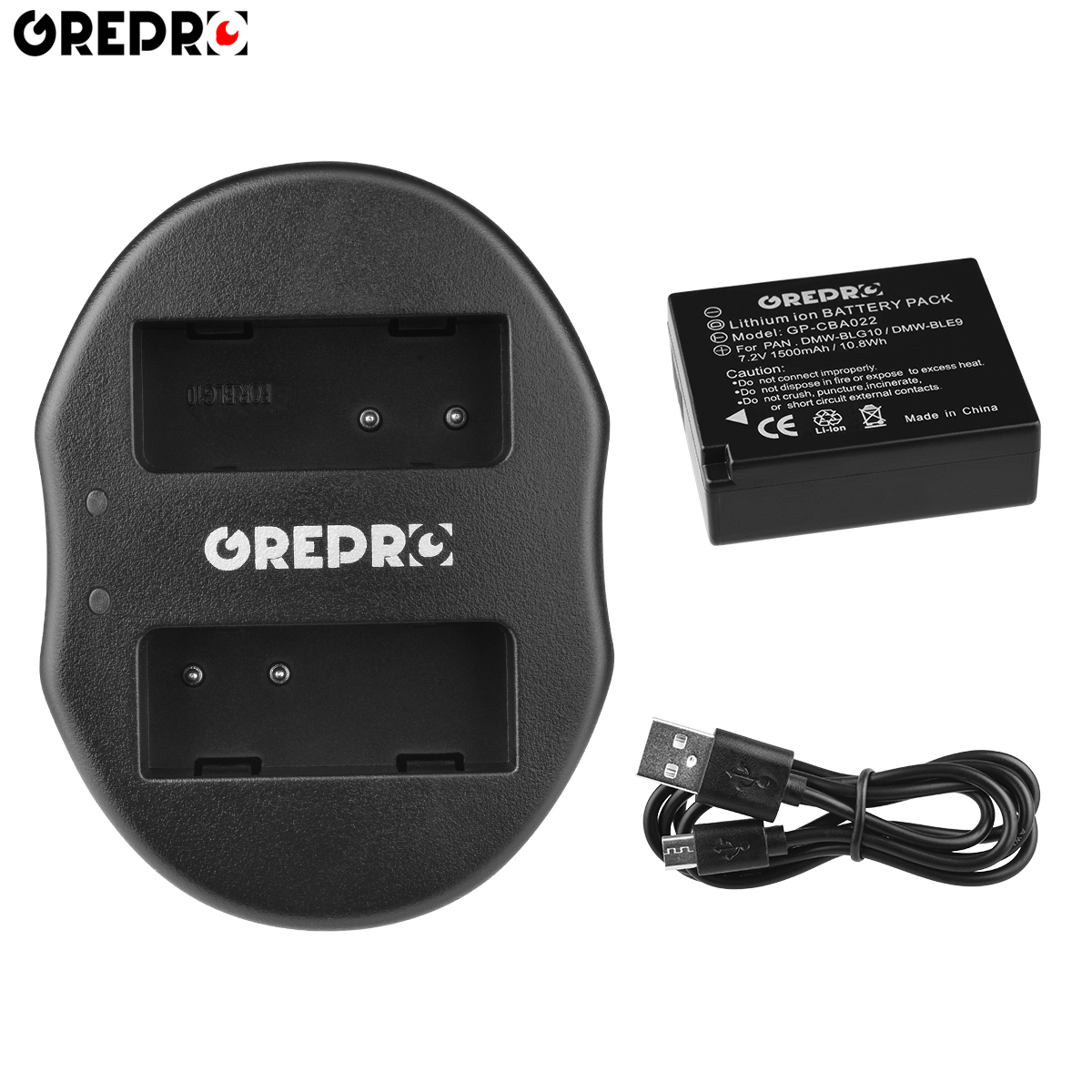 Batterie et chargeur pour Panasonic Lumix DMW-BLG10 DMW-BLE9 DMW BLG10, pour DMC TZ100, DMC-GX80 GX9, TZ80, LX100, DMC-GX7, DC-TZ90: Charger and 1Battery