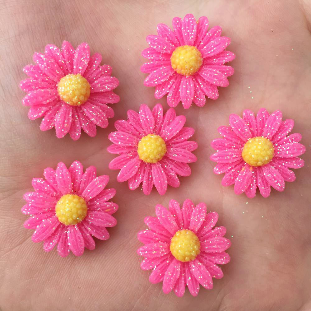10pz resina 20mm luccichio Bepowder margherita Flatback bottoni in pietra album di ritagli abbellimenti di nozze per la decorazione di abbigliamento fai da te