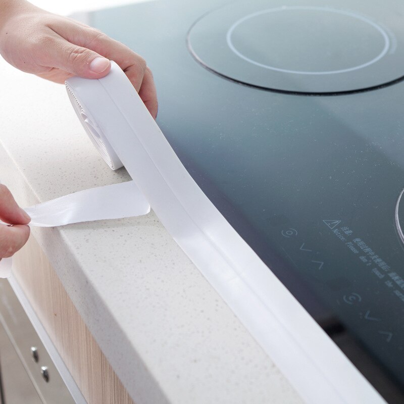 Keuken Muursticker Badkamer Tape Douche Wastafel Bad Afdichting Tape Strip Lijm Waterdichte Tape Wit Pvc Zelfklevende