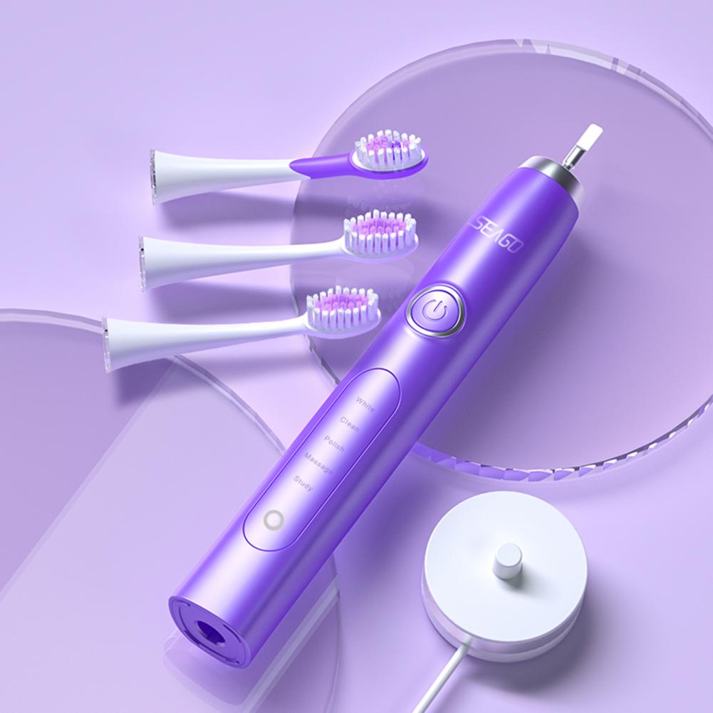 Elektrische Tandenborstel Sonic SG-986 Voor Volwassenen Diepe Schoon IPX7 Waterdichte Stille Met 3 Opzetborstels Dental Care