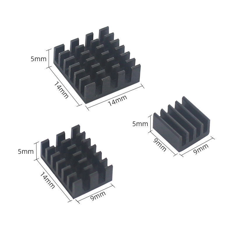 S ROBOTER Für Himbeere Pi 4B Kühlkörper 3 stücke Aluminium Kühlkörper Kühler Kühlung Bausatz Kühler für Himbeere Pi 4 modell B RPI144