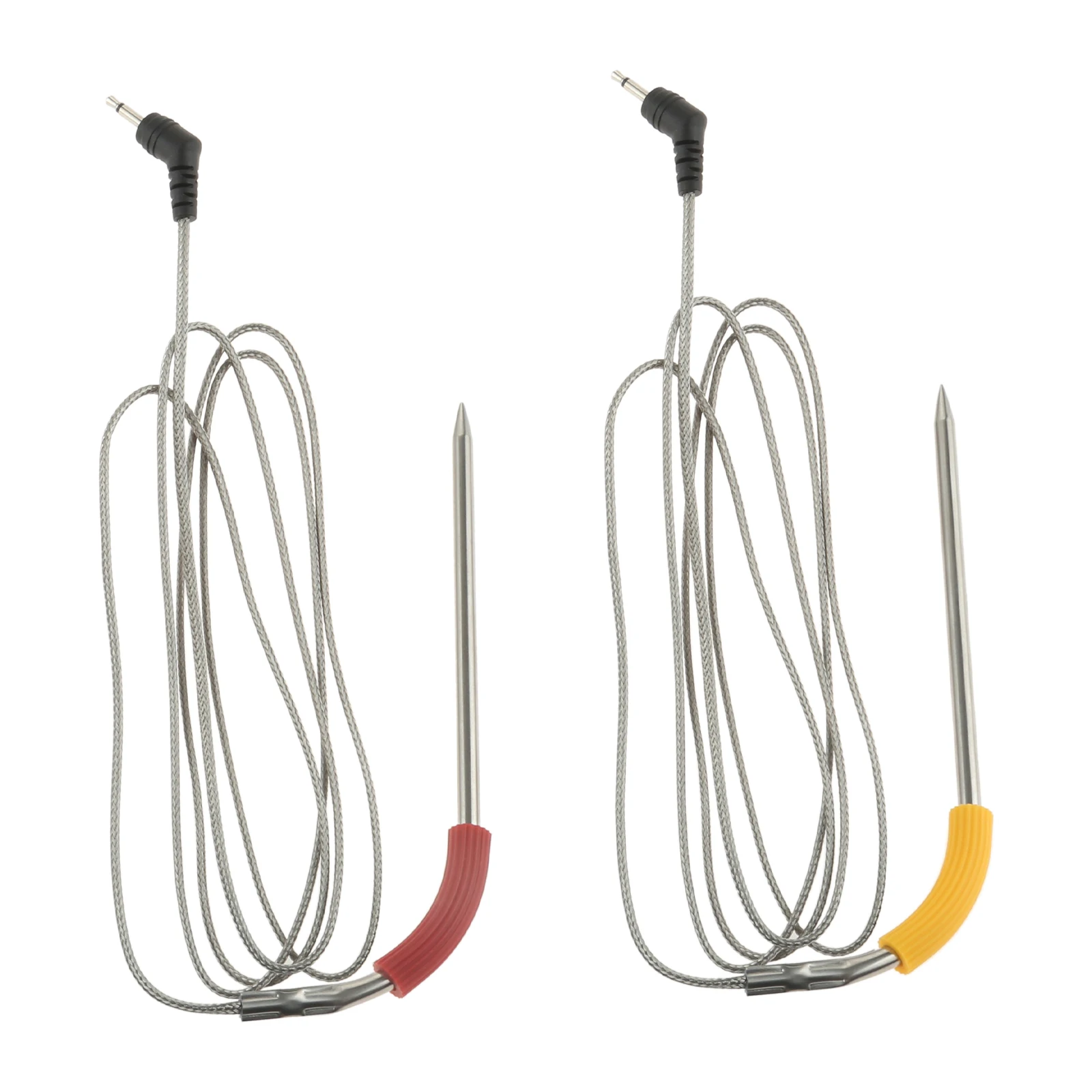 2 Stück/1 Satz Grill-Temperaturfühler Ersatz für Weber Igrill 2/3/Mini-Serie Edelstahl Fleisch Interner Monitor Sensor BBQ: grau