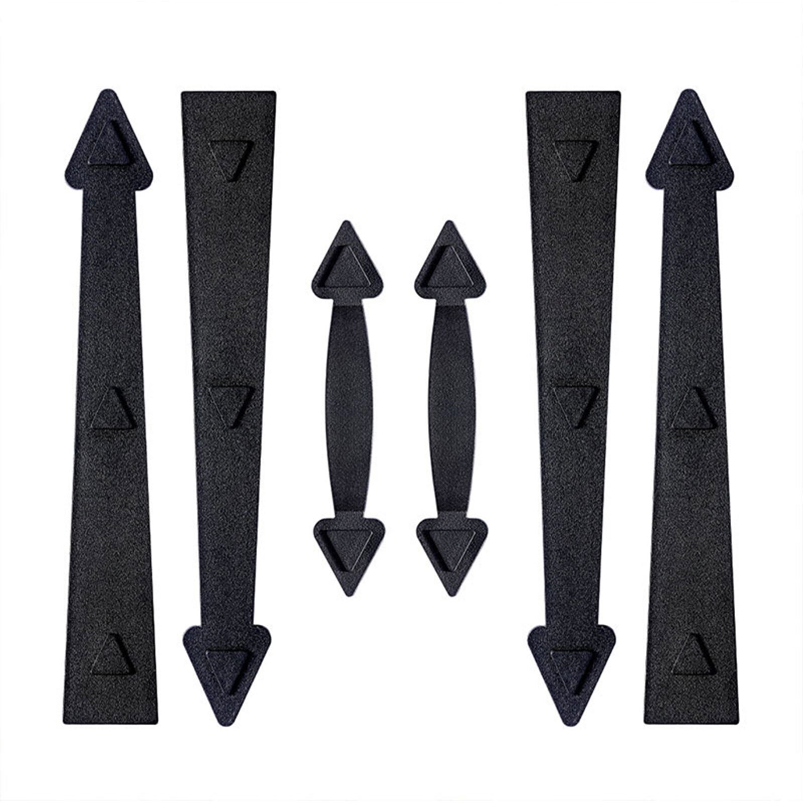 6pcs Carriage House Garage Door Hardware Kit Magnetic Decorative Tools Accents Household Hinges Handles ABS Easy Install Black