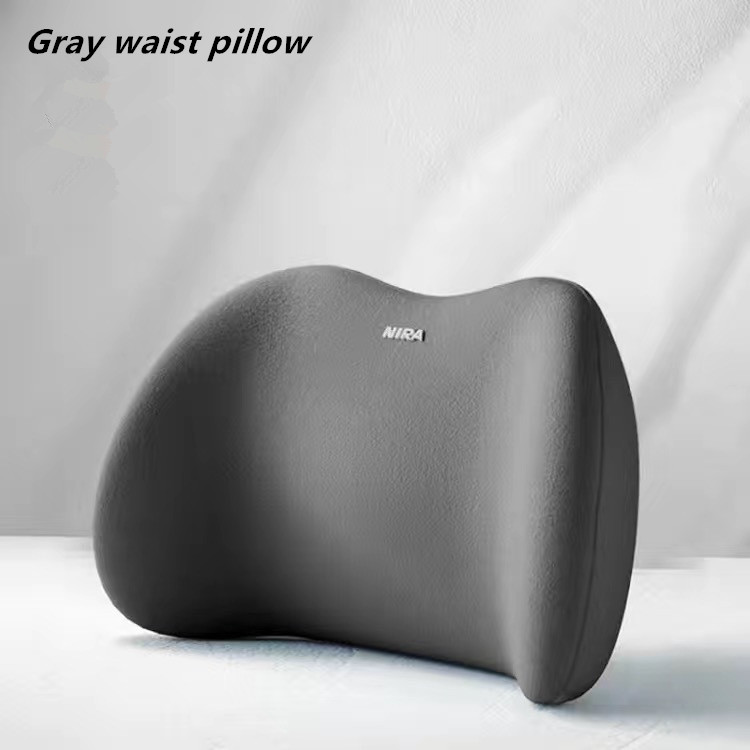 Nakkepude til bil med memory foam, nakkestøttebeskyttelse til lænderyglæn, taljepude til bil, nakke- og taljestøttemåtter: Orange