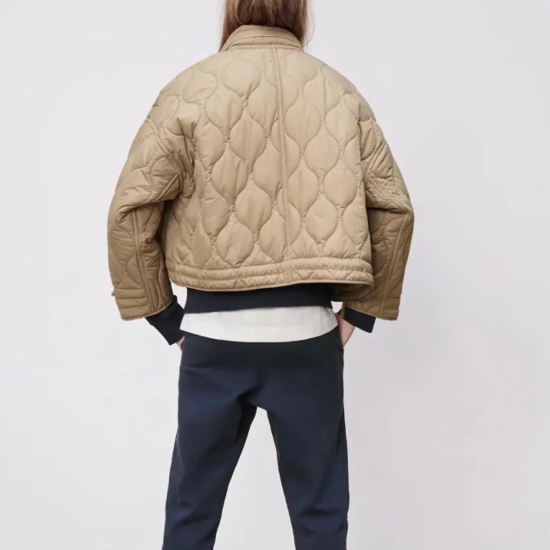 Jaqueta feminina casaco de inverno cáqui jaqueta feminina manga longa outwear sólido com zíper casaco streetwear casaco quente senhoras jaqueta preta