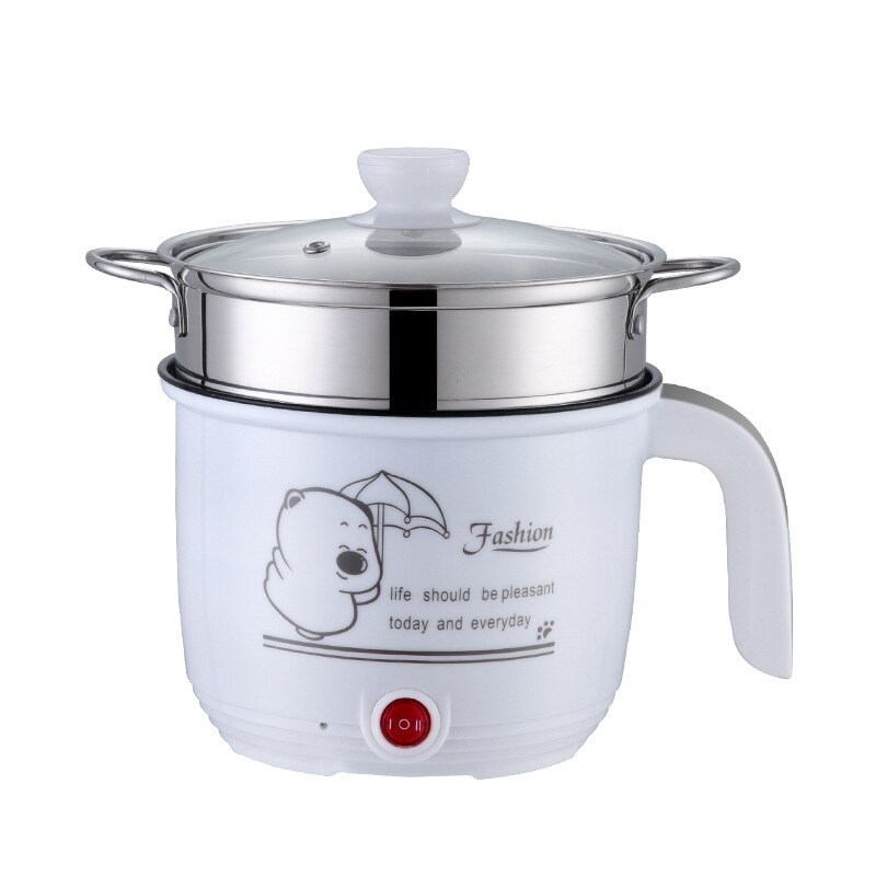 220V Mini Rice Cooker Electric Cooking Machine Single Double Layer Available Pot Multi Electric Rice Cooker 1.8L: White color / EU