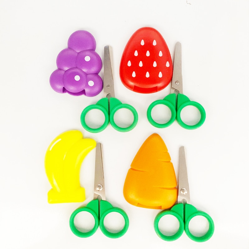 Magnetic Scissors Cute Kawaii Fruit Scissors Small Scissors With Safe Cap Scrapbook Paper Crafts DIY Home Cutting Thread Cutter