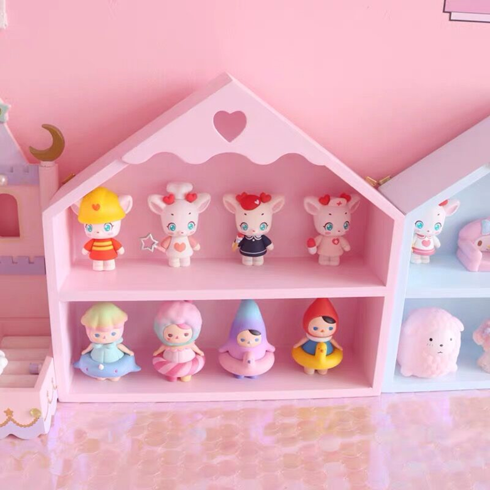 Leuke Houten Desktop Opbergrek Voor Meisjes, Roze Kast, Cosmetische Rek, Borstel Organizer, Huis, Slaapkamer Decoratie, Leuke Ornamen