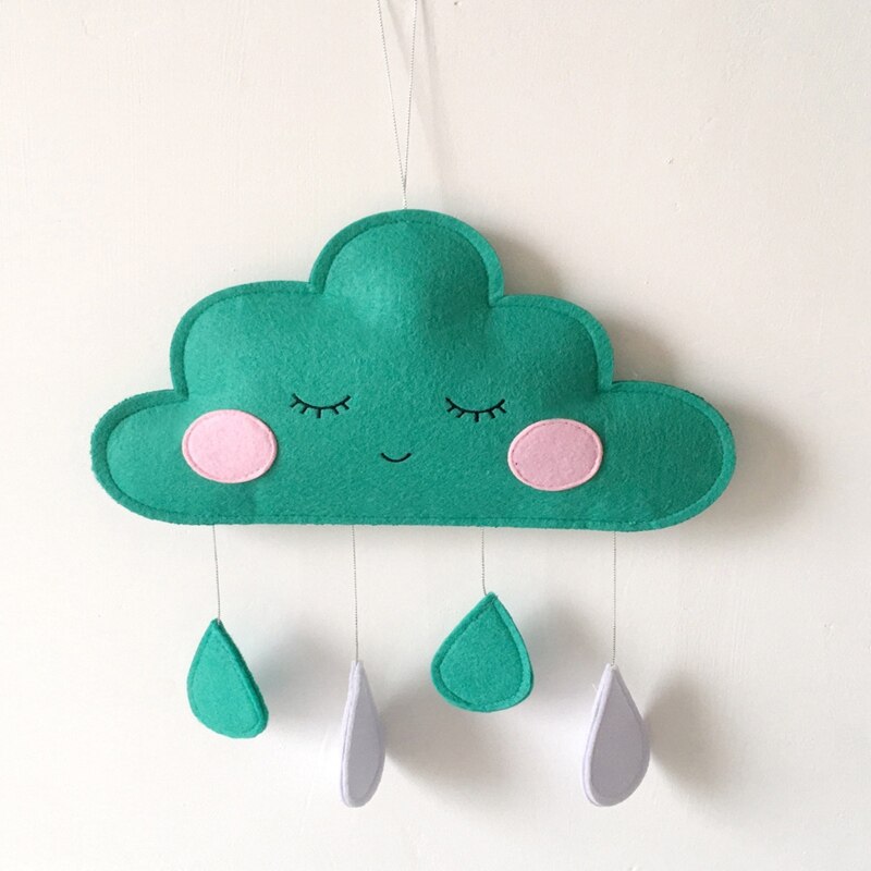 Baby Slaapkamer Decor Opknoping Speelgoed Wolken Regenachtige Pasgeboren Opknoping Ornamenten Baby Decoratie Kinderkamer Decoratie Waterdruppels: 2