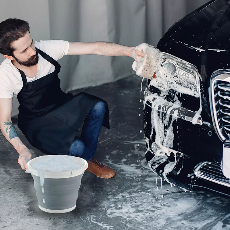 Entonnoir de remplissage d'eau pour camping-car, entonnoir de remplissage de chasse d'eau et seau pliable en silicone de 10l pour caravane et camping-car