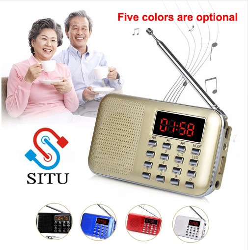 Mini L-218 Digital LCD MP3 Radio Speaker Player Support TF Card USB with LED Flashlight Function Portable Radio FM/AM Speaker