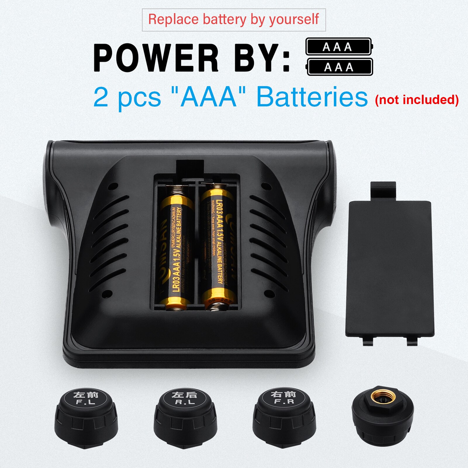 Car TPMS Tire Pressure Monitoring System Car Wireless Alarm System TPMS, 4 External Sensors, Tire Pressure & Temperature Display