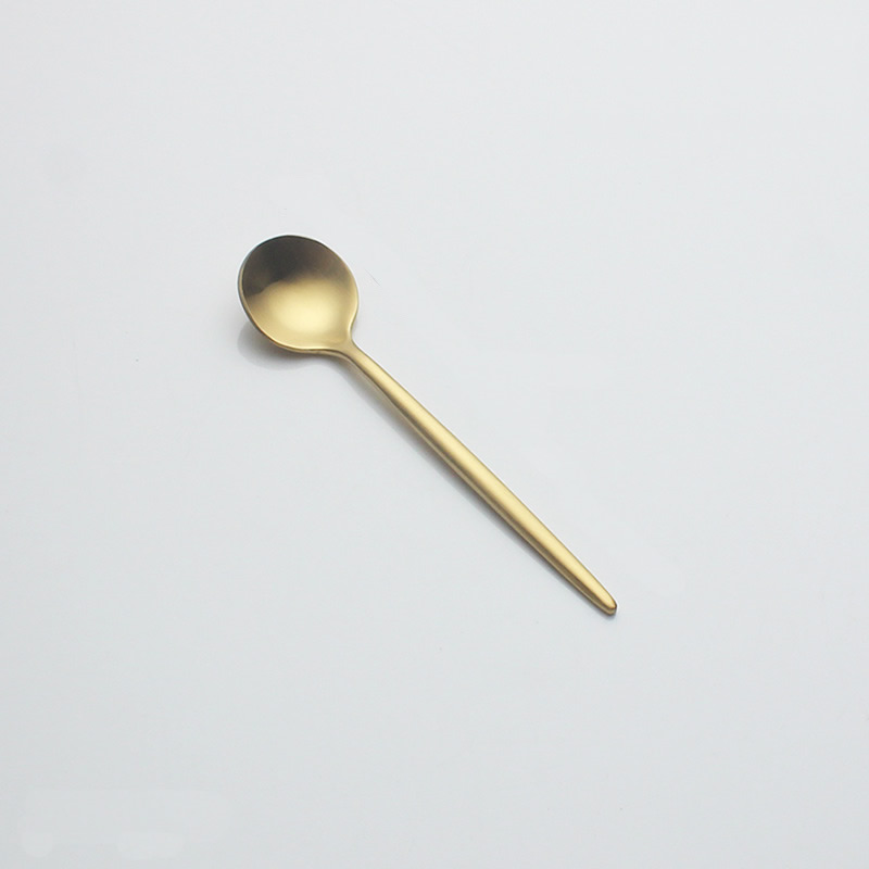 Couverts de Style portugais vaisselle occidentale 304 acier inoxydable dîner fourchette cuillère boeuf couteau café cuillère: Gild Coffee Spoon