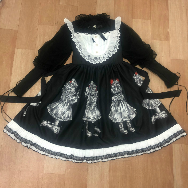 Goottilainen lolita mekko dark angel series high low lolita jsk mekko by soufflesong kawaii retro tumma japanilainen
