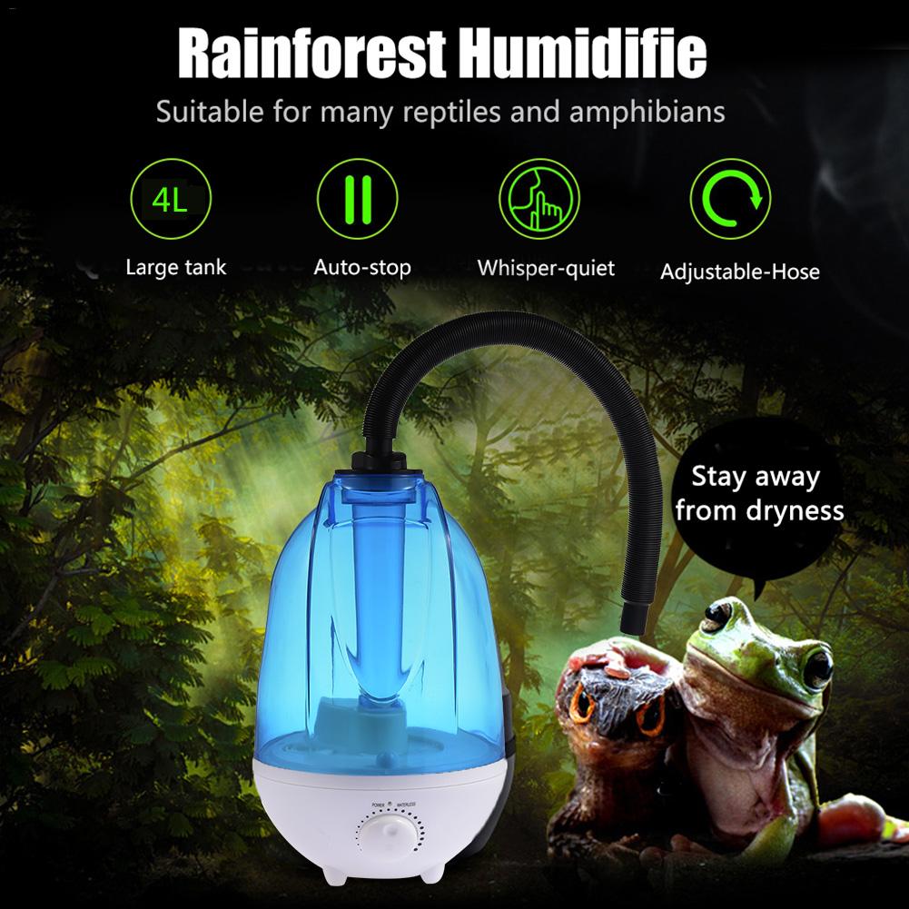US/EU/UK 4L Large Capacity Pet Humidifier Reptile Fogger Atomizer Tortoise Lizard for Rainforest Landscaping Reptile Fogger