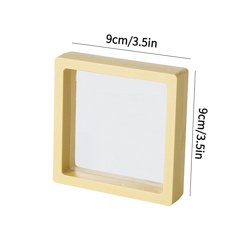 3d Floating Picture Frame Shadow Box Display Film Pendant Storage Box PE Film Jewelry Display Stand Transparent Packaging Box: Yellow