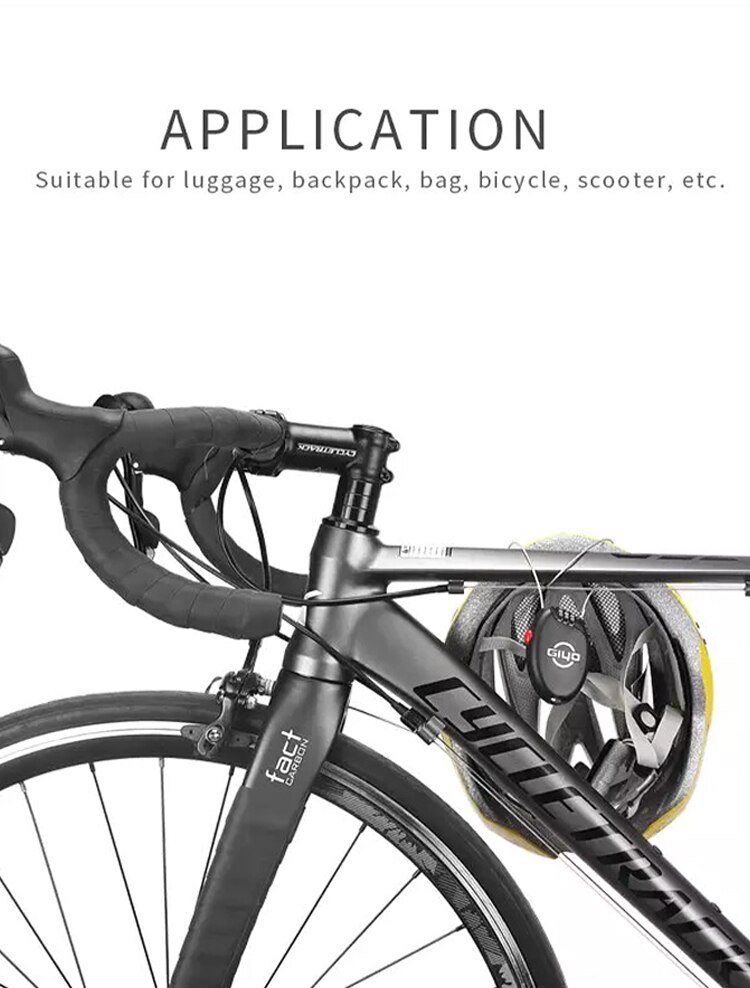 Mini Bike Lock Anti Theft 3-digit Code Safe Wire-Lock Trunk Knapsack Password-Lock MTB Bicycle Cable Lock