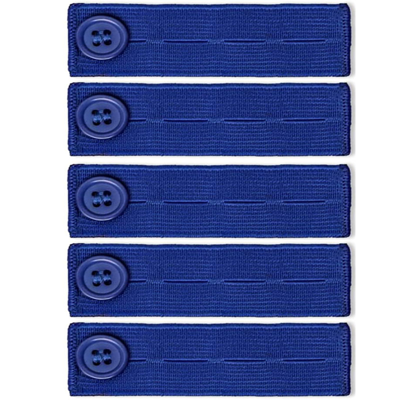 5pcs/lot Adjustable Elastic Waist Extenders Belt Waistband Expanders for Men Women Trousers Jeans Pants Button Extenders: Blue