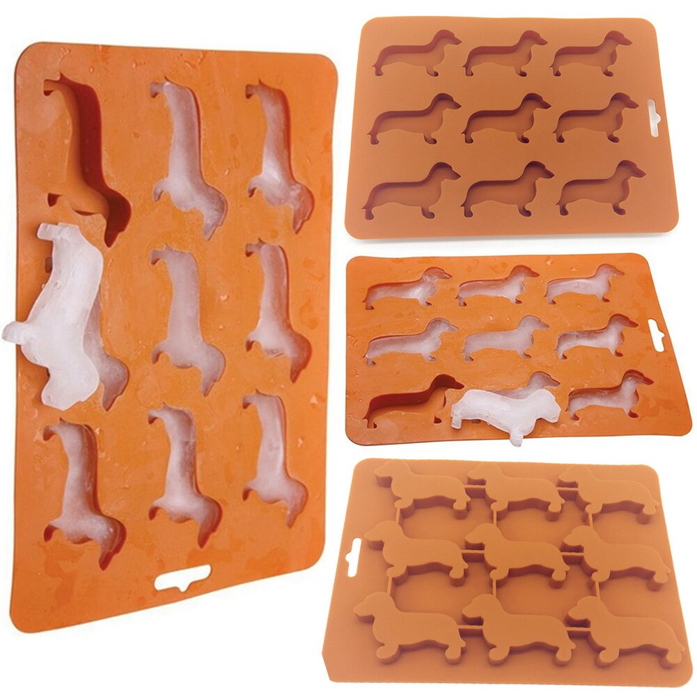 Food Grade Kitchen Utensils Thickening Dog Shaped Dachshund For Candy Making Ice Cube Tray Bar Mold DIY Silicone Accessories