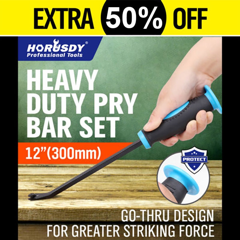 HORUSDY 12" Stanley Crowbar Staple Round Shank Flat Head Pointed Crowbar Pry Bar Pry Tire Rod Repair Hand Tools