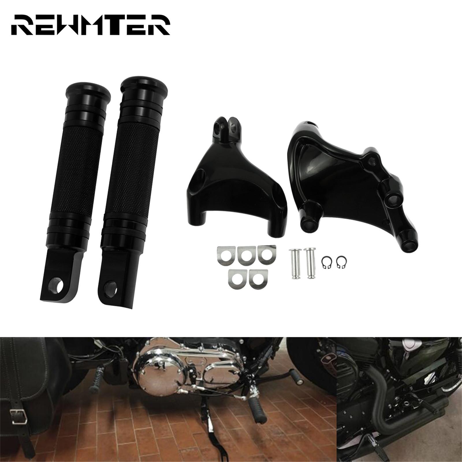 Motorcycle Passenger Rear Foot Pegs Footpegs Mount Black Footrest Pedal For Harley Sportster XL883 XL1200 48 Roadster