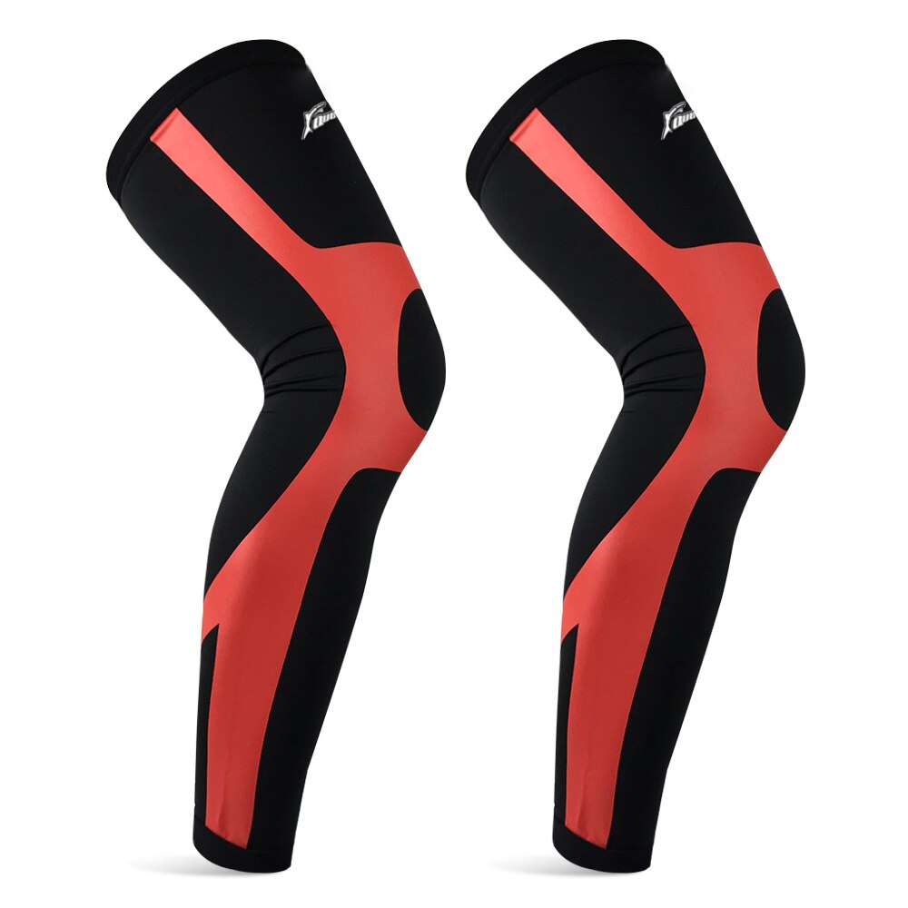 Mænd kvinder kompression fodbold basketball benærmer fitness løbeleggings tights sport fodbold benbeskytter cykling benvarmere: R / M