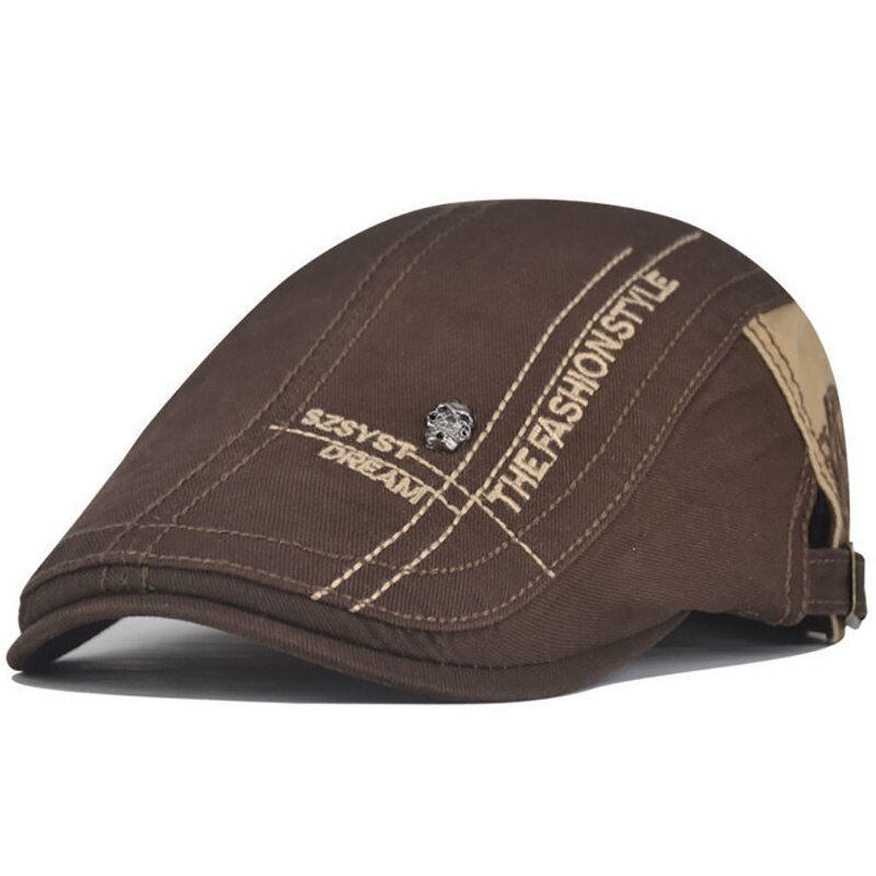 Fajne beret pary czapki nowa wiosna 2021 klasyczny czapka garnizonowa damska dopasowywalna klamra Streetwear kapelusz dla obu płci moda przyczynowy czapka mężczyzna: kawa