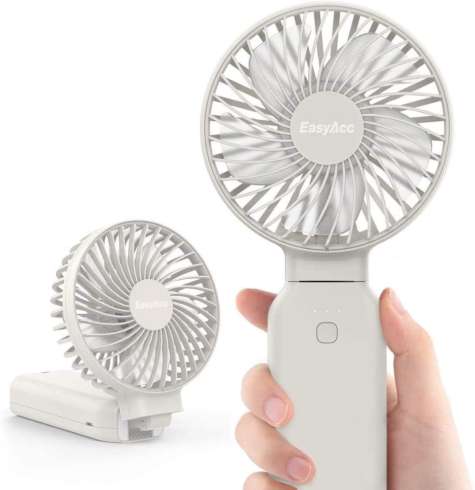 EasyAcc 9000mAh Portable Fan Handheld Desk Fan As Powerbank One Touch Power Off 4 Speeds Strong Winds Personal Cooling Fan