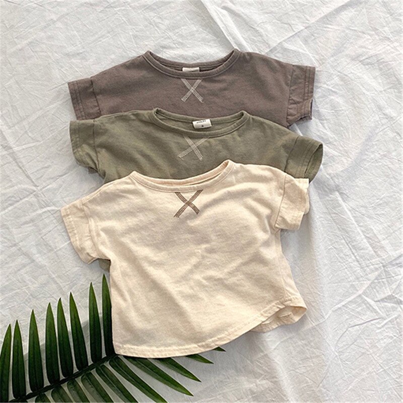 Melario Peuter Baby T-shirt Jongen En Meisje Mode Effen Katoenen Shirt Kinderen Zomer Korte Mouw Tees Kids Kleding