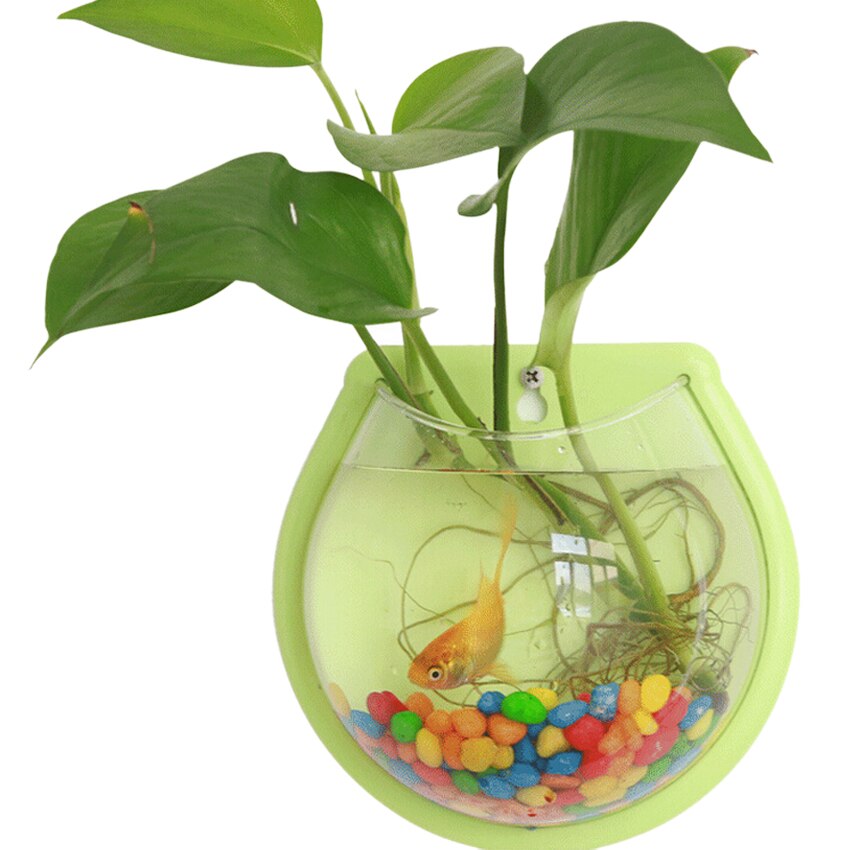 Sunsun mini vægmonteret akvarie akvarie akvarie fiskeskål akryl akvarie tank akvatisk græs tank