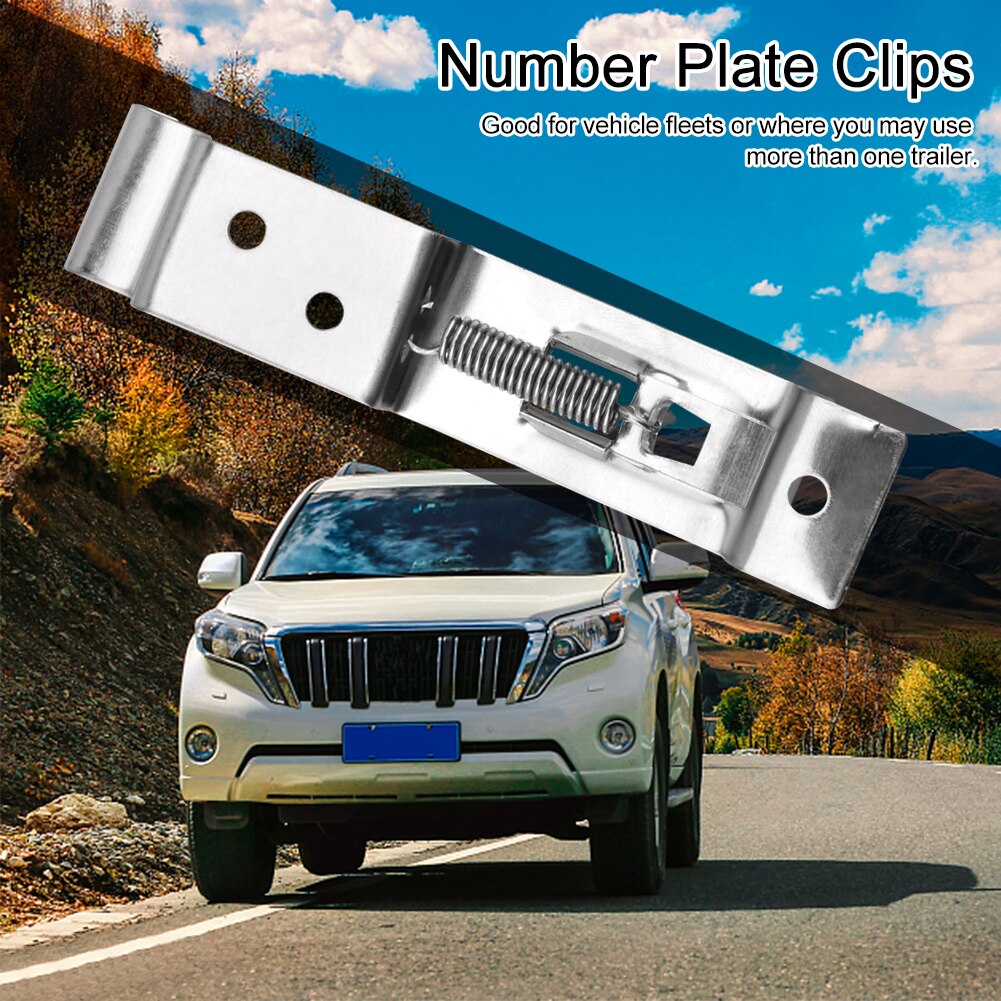 Easy Install Camper Spring Exterior Accessories Frame Holder Loaded Car Trailer Mount Bracket Stainless Steel Number Plate Clips