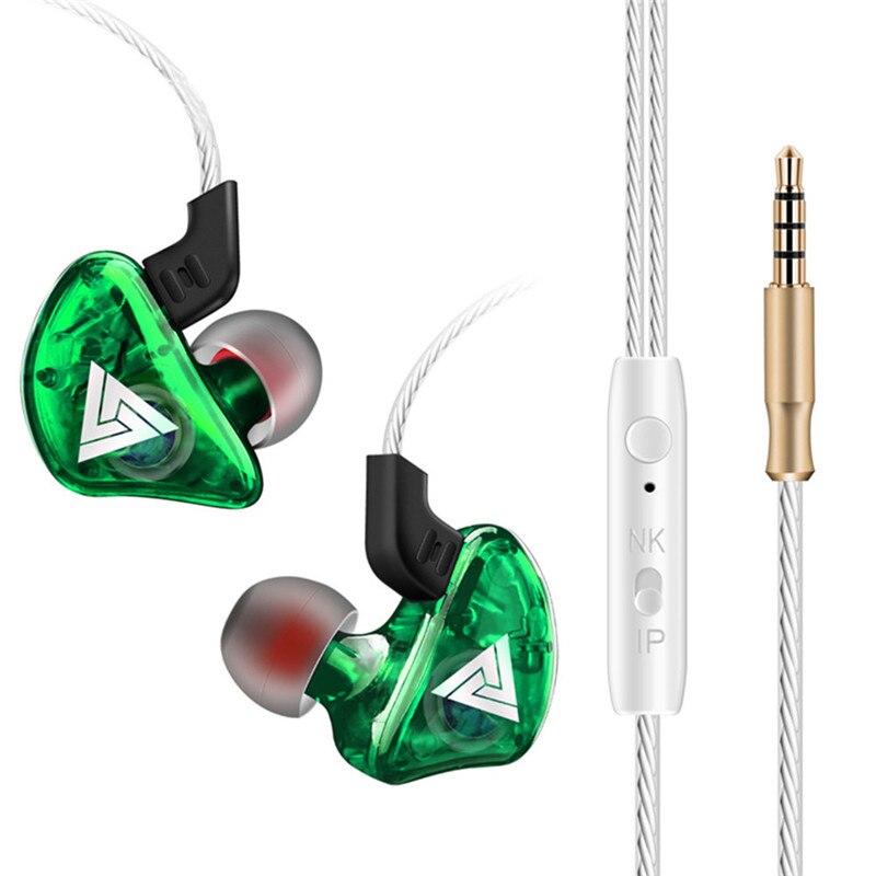 Øretelefoner qkz  ck5 in øretelefoner stereo sport sport hovedtelefoner musik støjreduktion: Grøn