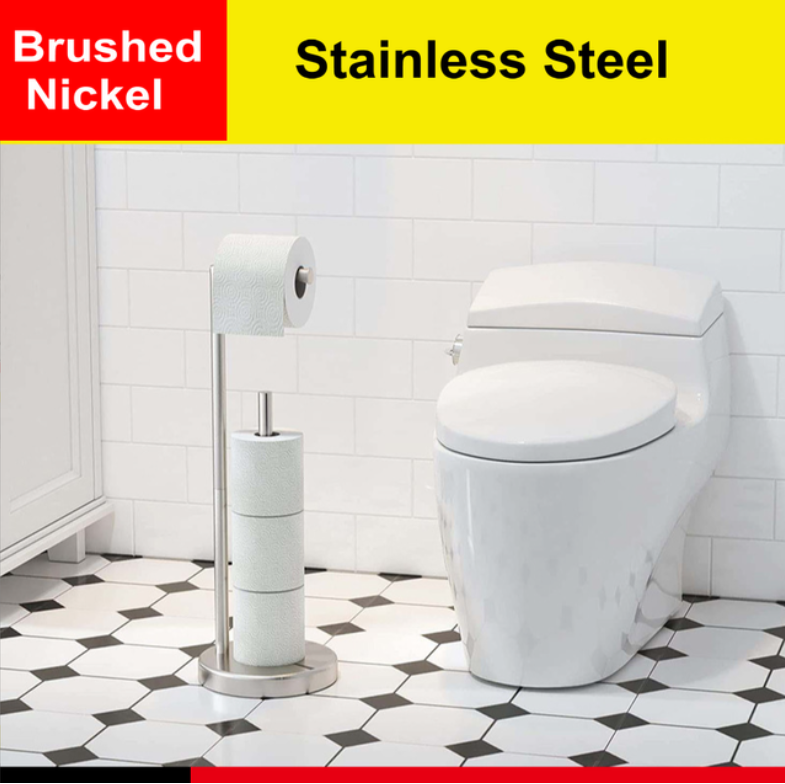 Porta scopino da pavimento al soffitto con porta carta igienica Porta asciugamani di carta da terra in acciaio inox: verde