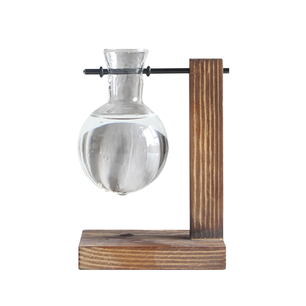 Terrarium Planter Bulb Glass Vase Water Planting Propagation Stations Hydroponics Plants With Wooden Stand Garden Wedding Decor: 3