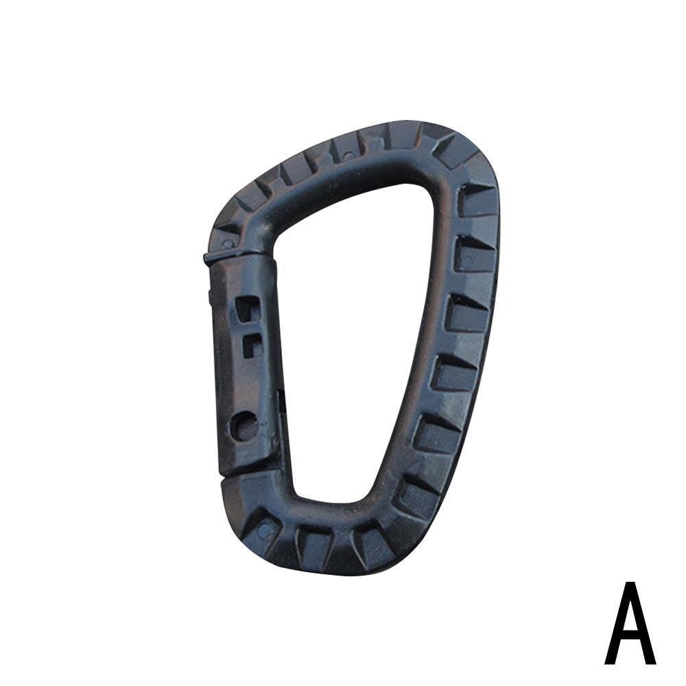 Shackle Carabiner Clip Webbing Backpack Buckle Snap climb Mountain Climbing Outdoor Hike Lock Accessories W8L9: A Black