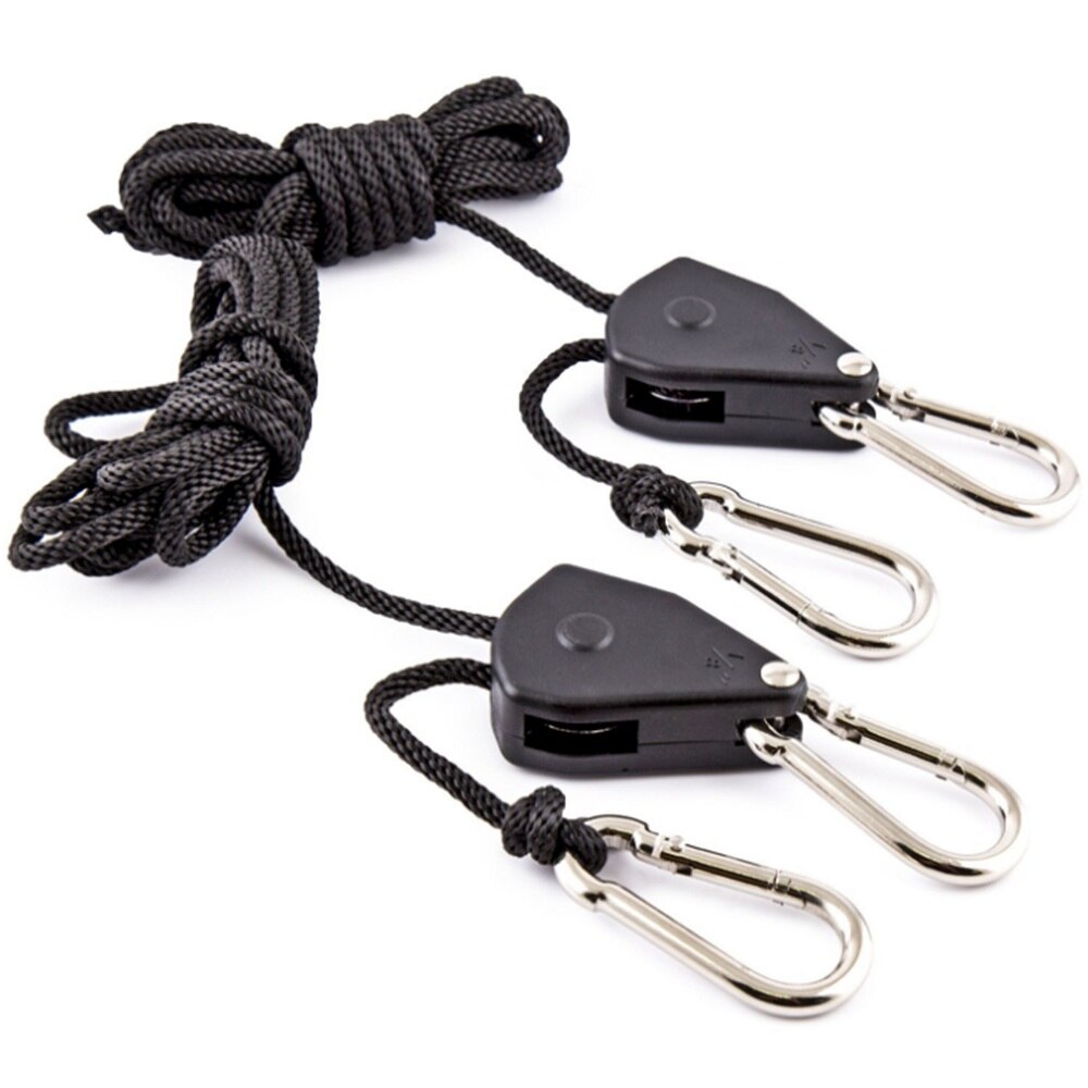 BEYLSION Heavy Duty Adjustable Rope Grow Light Ratchet Rope Grow Light Lamp Glass Temperature and Humidity Monitor for Grow Tent