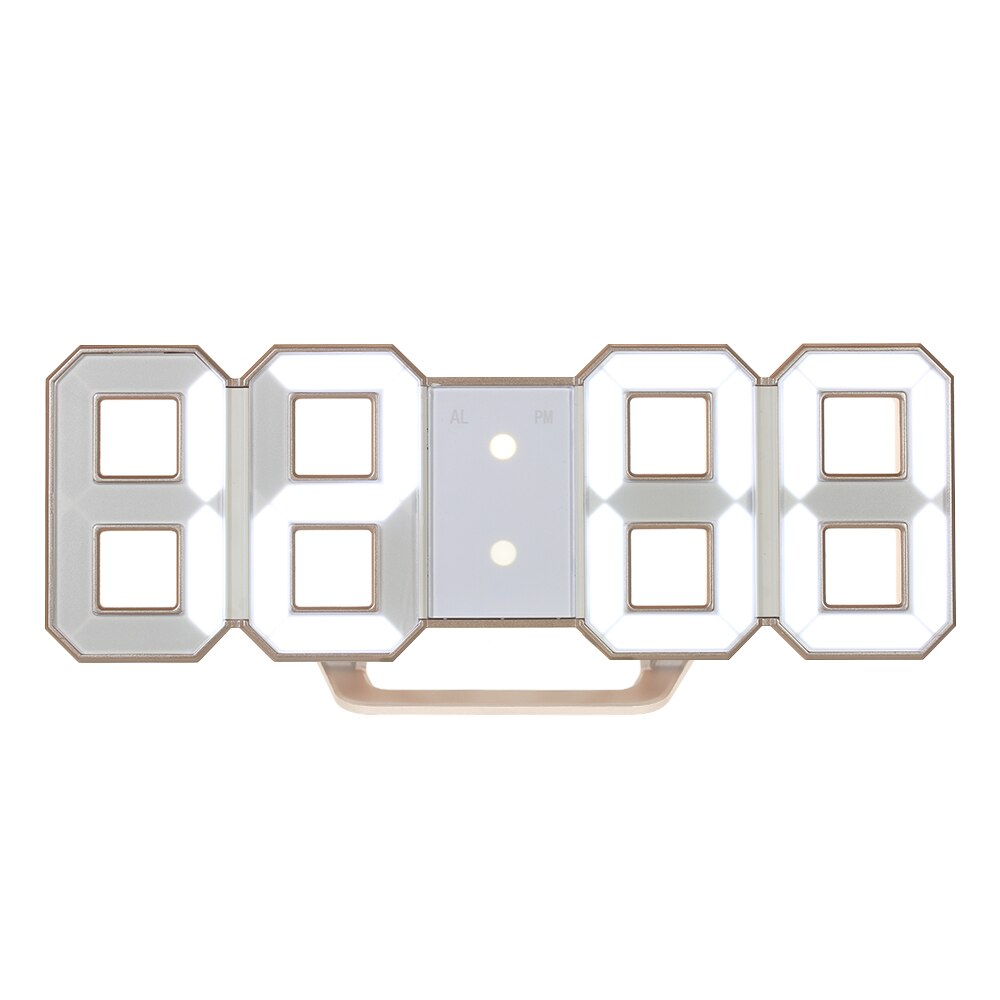 Multifunctional Large LED Digital Wall Clock 12H/24H Time Display With Alarm and Snooze Function Adjustable Luminance: White light