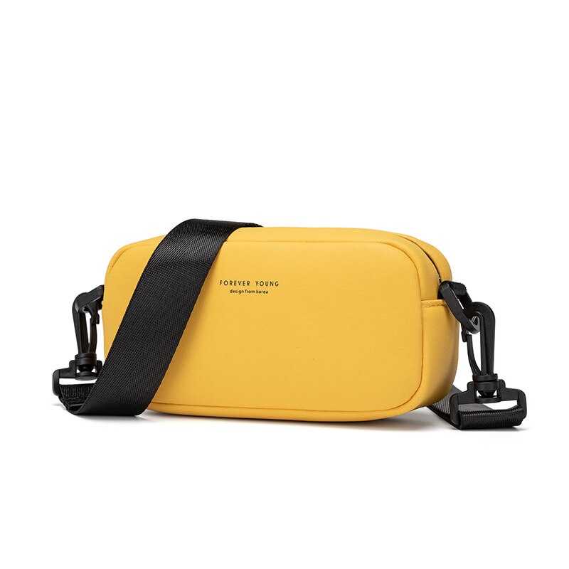 Korean Version solid color Women bag Crossbody Bags Shoulder Bag Women's Leather Handbags Lady messenger Bags Parcel: Yellow