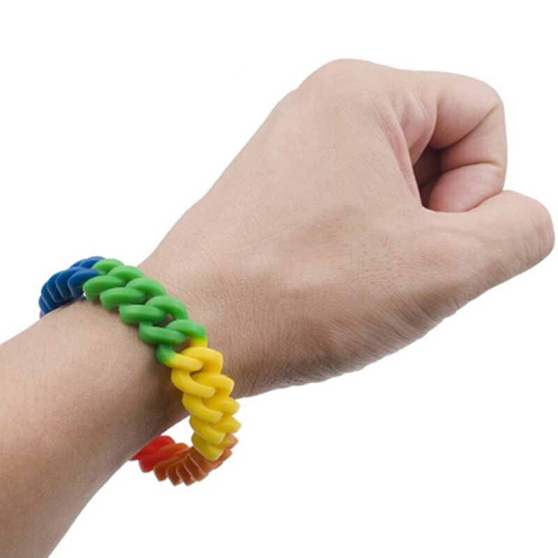 Pulsera de silicona multicolor para orgullo Gay, brazalete de goma multicapa, joyería