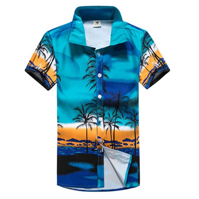 Camisas de Estilo Hawaiano para hombre, camisa deportiva de manga corta con estampado tropical, blusa fina de flores ajustable para hombre/mujer, ropa de playa de de pareja