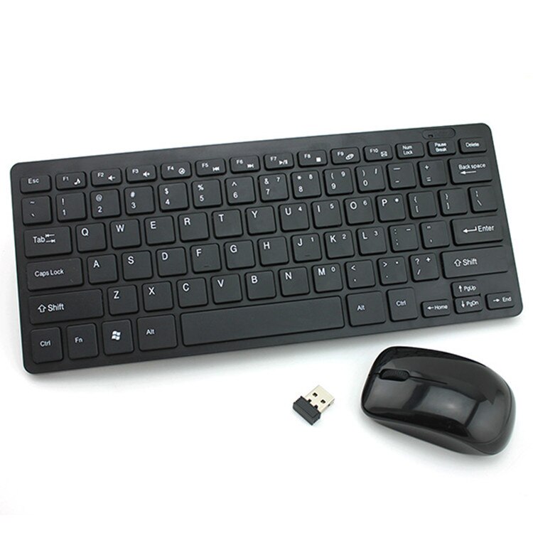 Wireless Keyboard Mouse 2.4Ghz Mini Portable Combo for Samsung Smart TV Desktop PC Win10 MAC Android iOS: Black