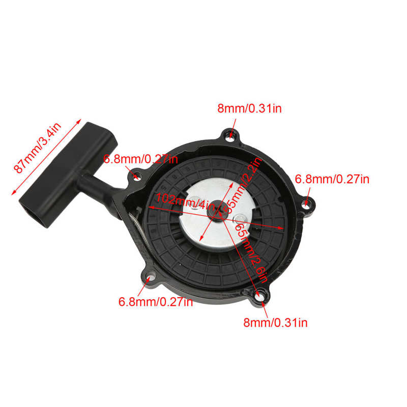 Pull Start Assembly Recoil Starter Black for Motorcycle