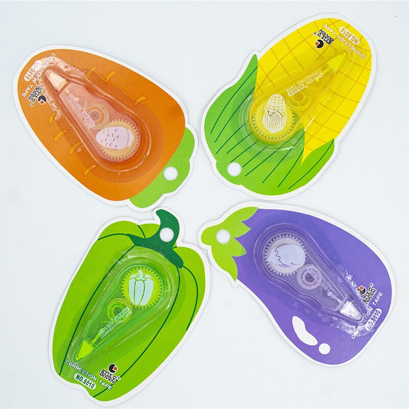 1 Pza de plástico coloreado Corrector cinta de corrección de dibujos animados para útiles escolares para niños decoración Artificial: green