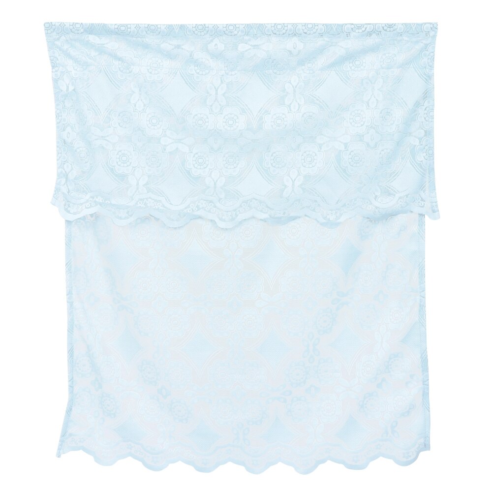 Lace Short Sheer Curtain Rod Pocket Window Voile Sheer Drape for Kitchen: Blue