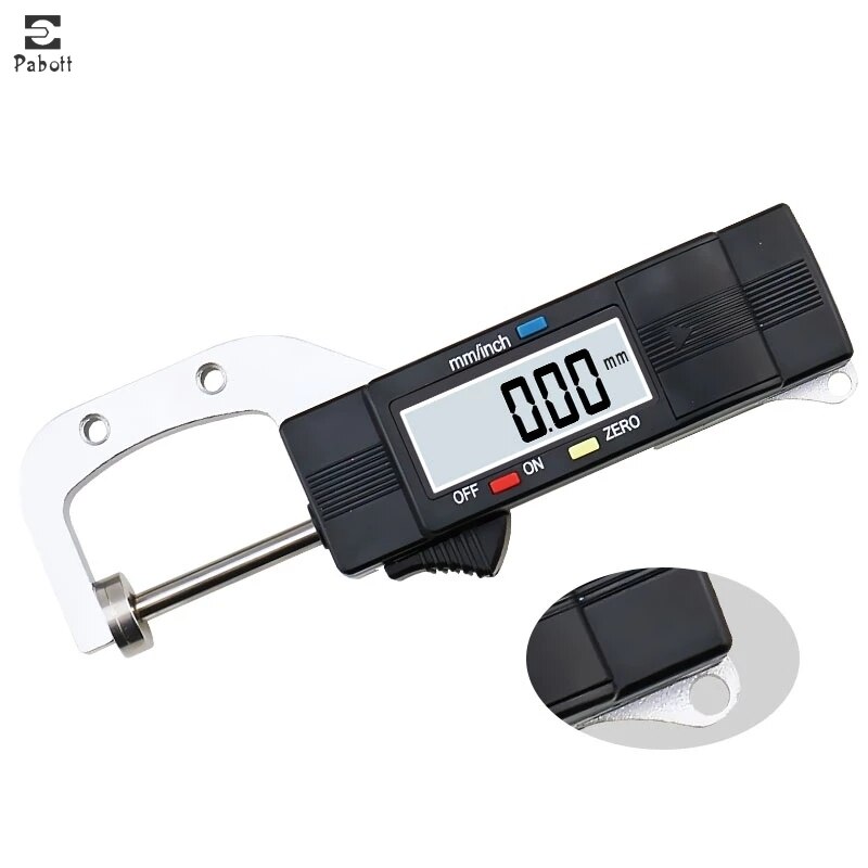 Digital Thickness Gauges Mini Portable Horizontal Electronic Thickness Meter Measurement Tool 0-25.4mm Caliper 0.01mm Resolution