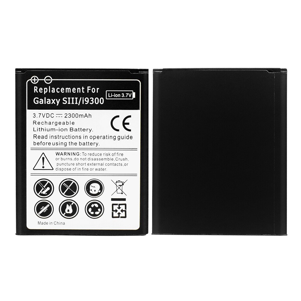 Batería de litio li-po para teléfono inteligente 3,7 V 2300mAh para Samsung Galaxy S3 I9300 i9060 i9082 I535 GT-i9300 i9305 i9308 i9128V