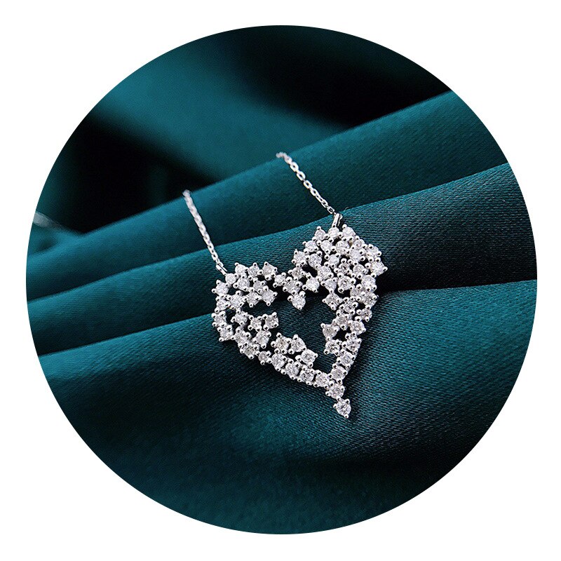 Herzförmiger diamantanhänger aus sterlingsilber, 925 anhänger, ideal als hochzeitsschmuck für damen, partyschmuck