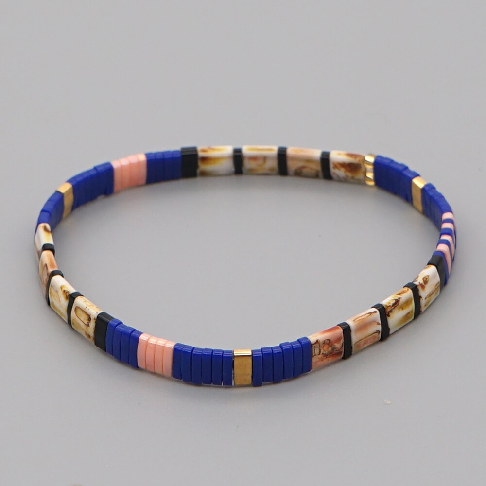 Go2 boho miyuki tila perle armbånd stretch smykker kvinder armbånd boho smykker vintage pulseras mujer: Tl -b200065b