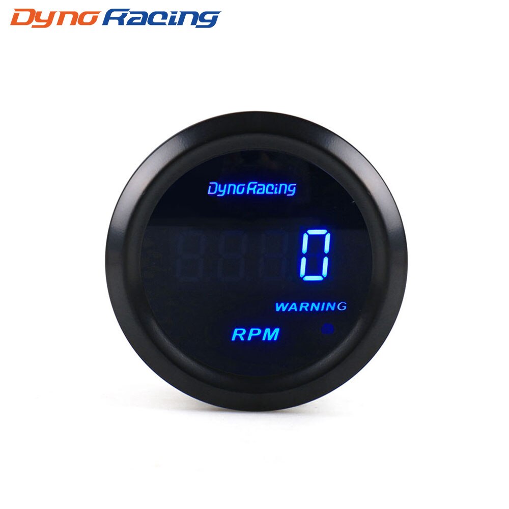 Dynoracing Car Tachometer 2&quot; 52mm RPM gauge Digital tachometer 0-9000 RPM Blue Led meter Car gauge BX101459